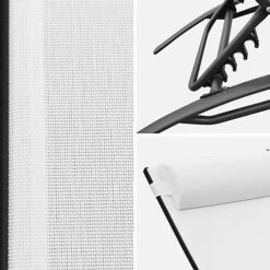 Pair Of Aluminium And Textilene Sun Loungers 4 Reclining Positions Headrest Included Stackable - Louisa - Anthracite Frame Whi -Cheap Grow And Trim Store pair of aluminium and textilene sun loungers 4 reclining positions headrest included stackable louisa anthracite frame whi3760216538922 03c MP