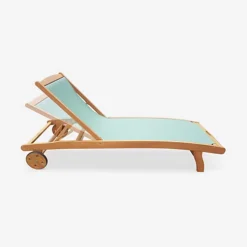 Pair Of FSC Eucalyptus And Textilene Sun Loungers - Natural Wood Colour Sage Green Textilene - Marbella -Cheap Grow And Trim Store pair of fsc eucalyptus and textilene sun loungers natural wood colour sage green textilene marbella3760287184943 03c MP