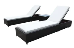 Patio Rattan Sun Lounger Chaise Garden Pool Wicker Recliner 3PCS Recliner Set With Glass Coffee Table - Brown With Beige Cushion -Cheap Grow And Trim Store patio rattan sun lounger chaise garden pool wicker recliner 3pcs recliner set with glass coffee table brown with beige cushion0726972295540 04c MP