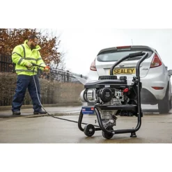 Petrol Powered Pressure Washer - 4hp Engine - 150bar - 5m Pressure Hose -Cheap Grow And Trim Store petrol powered pressure washer 4hp engine 150bar 5m pressure hose5056524297247 03c MP