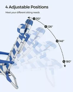 Portable Beach Chair With Removable Headrest, Folding Beach Chair With Backrest, Adjustable Backrest Up To 180, With Cup Holder -Cheap Grow And Trim Store portable beach chair with removable headrest folding beach chair with backrest adjustable backrest up to 180 with cup holder6955880306770 03c MP