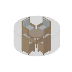 Primrose Circular 4 Seater Dining Set Black Garden Furniture Cover 270 X 270 X 95cm