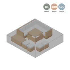 Primrose Corner Sofa Dining Set Black Garden Furniture Cover- 400 X 300 X 83cm -Cheap Grow And Trim Store primrose corner sofa dining set black garden furniture cover 400 x 300 x 83cm5056228372684 02c MP