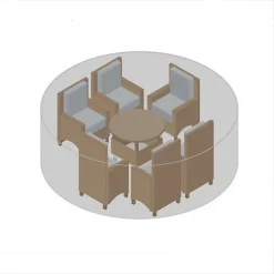 Primrose Medium Round Dining Set Black Garden Furniture Cover - 250 X 250 X 95cm