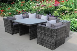 RATTAN DINING GARDEN WICKER OUTDOOR CONSERVATORY CORNER SOFA FURNITURE SET CUBE GREY -Cheap Grow And Trim Store rattan dining garden wicker outdoor conservatory corner sofa furniture set cube grey5060747360237 03c MP