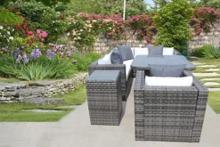 RATTAN DINING GARDEN WICKER OUTDOOR CONSERVATORY CORNER SOFA FURNITURE SET CUBE GREY -Cheap Grow And Trim Store rattan dining garden wicker outdoor conservatory corner sofa furniture set cube grey5060747360237 04c MP