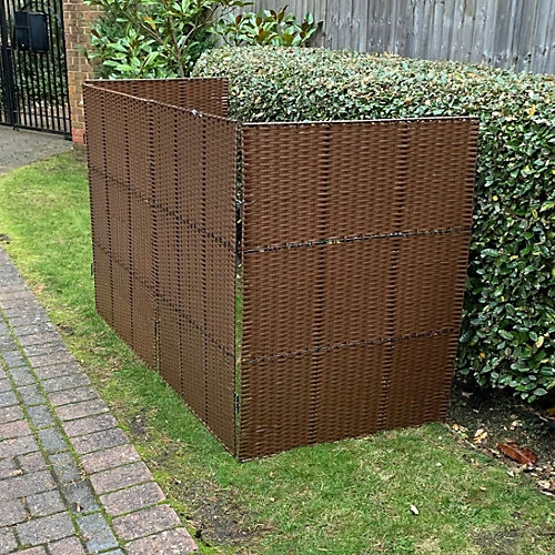 Rattan Effect Wheelie Bin Screen (Triple) 2 Rattan Effect Wheelie Bin Screen (Triple) - Image 2