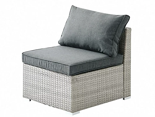 Rhodes Rattan Sun Bed Garden Furniture Set Outdoor Lounge Sofa Chair Bed Table Modular, Grey 4 Rhodes Rattan Sun Bed Garden Furniture Set Outdoor Lounge Sofa Chair Bed Table Modular, Grey - Image 4