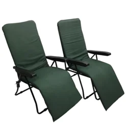 Set Of 2 Padded Outdoor Garden Patio Recliner / Sun Lounger In Plain Green -Cheap Grow And Trim Store set of 2 padded outdoor garden patio recliner sun lounger in plain green5056589112059 04c MP