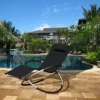 Smart Living Zero Gravity Rocking Sun Lounger Chair With Pillow Black