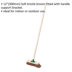 Soft Bristle Broom Stick - 300mm Brush Head - Soft Indoor & Outdoor Bristles -Cheap Grow And Trim Store soft bristle broom stick 300mm brush head soft indoor outdoor bristles5056524263532 02c MP