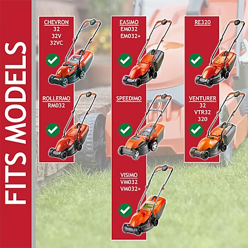 SPARES2GO 32cm 12.59" Metal Blade Compatible With Flymo Chevron 32 EM032 Easimo Lawnmower 2 SPARES2GO 32cm 12.59" Metal Blade Compatible With Flymo Chevron 32 EM032 Easimo Lawnmower - Image 2