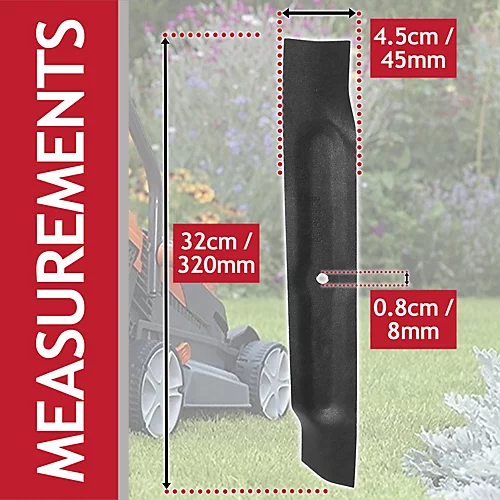 SPARES2GO 32cm 12.59" Metal Blade Compatible With Flymo Chevron 32 EM032 Easimo Lawnmower 3 SPARES2GO 32cm 12.59" Metal Blade Compatible With Flymo Chevron 32 EM032 Easimo Lawnmower - Image 3