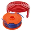 SPARES2GO Dual Strimmer Line Spool + Cover Cap Kit Compatible With Qualcast GT25 GGT3503 GGT350A1 Trimmer