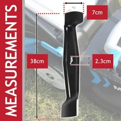 SPARES2GO Metal Blade Compatible With Mac Allister MEB1638K MLM1600 MLMP1600 MLMO 1600SHFB Lawnmower (38cm) -Cheap Grow And Trim Store spares2go metal blade compatible with mac allister meb1638k mlm1600 mlmp1600 mlmo 1600shfb lawnmower 38cm 5057817440135 04c MP