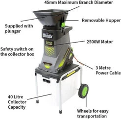 The Handy THISWB Electric Garden Shredder With 40L Collection Box For Woody Prunings And Soft Cuttings 2500W - 2 Year Warranty -Cheap Grow And Trim Store the handy thiswb electric garden shredder with 40l collection box for woody prunings and soft cuttings 2500w 2 year warranty5055661905121 05c MP
