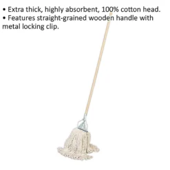Traditional 450g Kentucky Mop - Extra Thick Absorbent Cotton - Wooden Handle 5 Traditional 450g Kentucky Mop - Extra Thick Absorbent Cotton - Wooden Handle -Cheap Grow And Trim Store traditional 450g kentucky mop extra thick absorbent cotton wooden handle5056524263334 02c MP