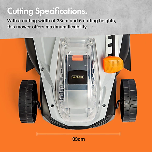 VonHaus Cordless Lawnmower 40V 4Ah Battery, 30L Collection Box, 5 Cutting Heights, 33cm Cutting Width, 5 Height Settings 4 VonHaus Cordless Lawnmower 40V 4Ah Battery, 30L Collection Box, 5 Cutting Heights, 33cm Cutting Width, 5 Height Settings - Image 4