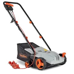 VonHaus Electric Garden Rake 1300W, Lawn Raker With 28L Collection Box & 10m Cable, Removes Moss From All Grass Areas