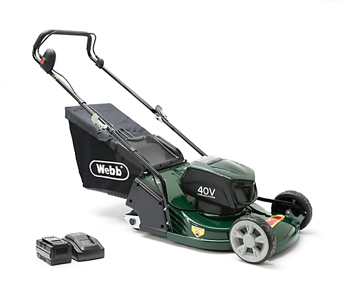 Webb WERR17LIP 43cm (17") Cordless 40v Rear Roller Rotary Lawnmower Including Battery And Charger 1 Webb WERR17LIP 43cm (17") Cordless 40v Rear Roller Rotary Lawnmower Including Battery And Charger